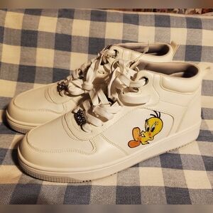 Looney Tunes Tweety Bird X Aldo Collab White Cartoon Sneakers Womens, Size 11
